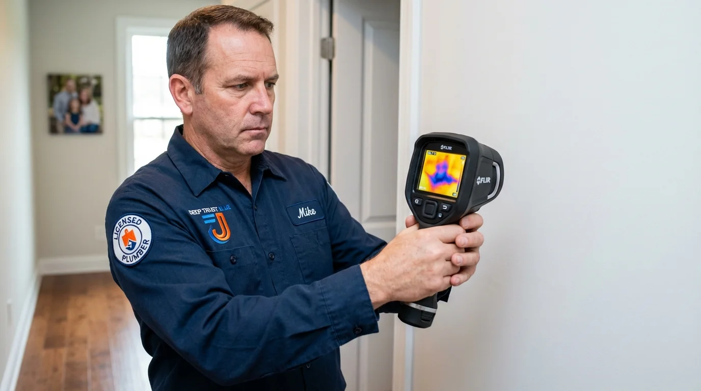 Thermal imaging leak detection by Johns Plumbing LLC in West Burlington